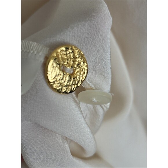 EUC VTG Marina Rinaldi 100% Silk Button Shirt Womens Ivory Size 29 XL Sz 20 - Picture 10 of 11
